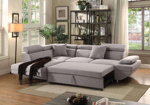 Jemima Gray Fabric Sectional Sofa w/Sleeper - Imperial Furniture (Las Vegas, NV) - Multi Location