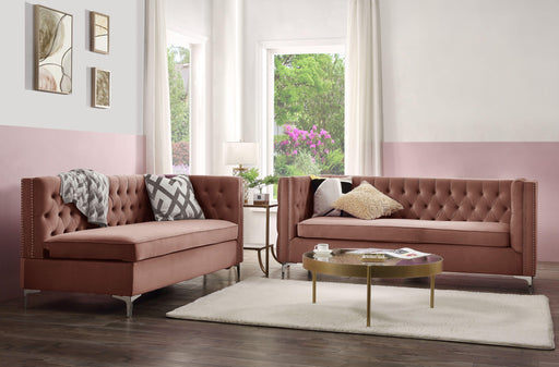 Rhett Dusty Pink Velvet Sectional Sofa - Imperial Furniture (Las Vegas, NV) - Multi Location