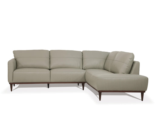 Tampa Airy Green Leather Sectional Sofa - Imperial Furniture (Las Vegas, NV) - Multi Location
