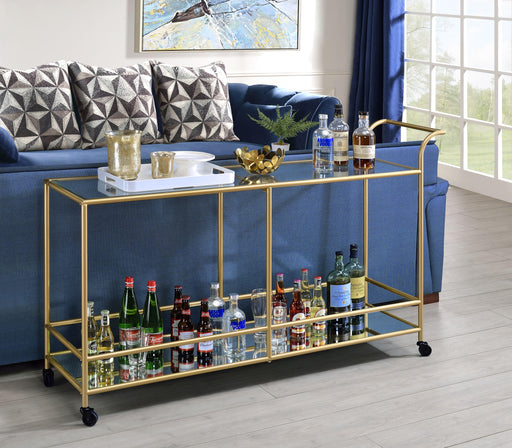 Kenda Clear Glass, Mirrored & Gold Serving Cart - Imperial Furniture (Las Vegas, NV) - Multi Location