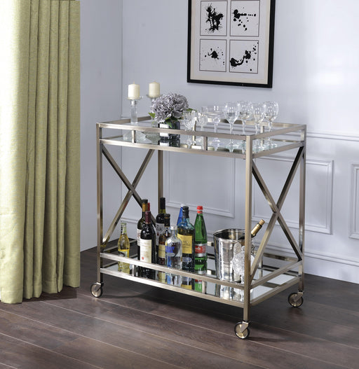 Kristensen Antique Gold & Mirror Serving Cart - Imperial Furniture (Las Vegas, NV) - Multi Location