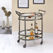 Lakelyn Black Nickel & Clear Glass Serving Cart - Imperial Furniture (Las Vegas, NV) - Multi Location