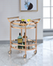 Lakelyn Rose Gold & Clear Glass Serving Cart - Imperial Furniture (Las Vegas, NV) - Multi Location