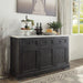 Nolan White Marble & Salvage Dark Oak Server - Imperial Furniture (Las Vegas, NV) - Multi Location