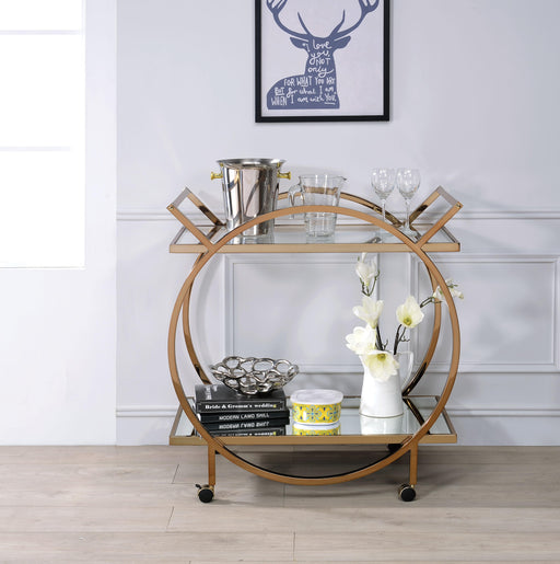 Traverse Champagne & Mirrored Serving Cart - Imperial Furniture (Las Vegas, NV) - Multi Location