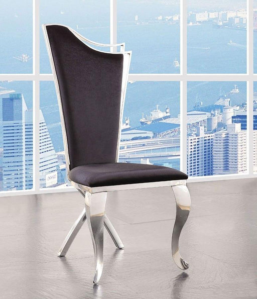 ACME Cyrene Faux Fabric Side Chair (Set of 2) in Stainless Steel 62079 - Imperial Furniture (Las Vegas, NV) - Multi Location