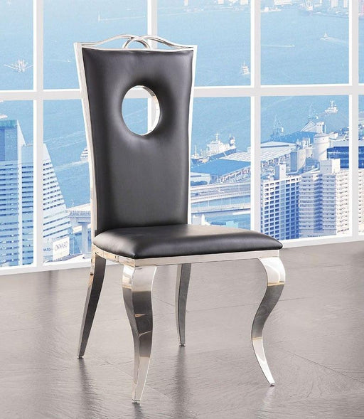 ACME Cyrene Faux Leather Side Chair (Set of 2) in Stainless Steel 62078 - Imperial Furniture (Las Vegas, NV) - Multi Location