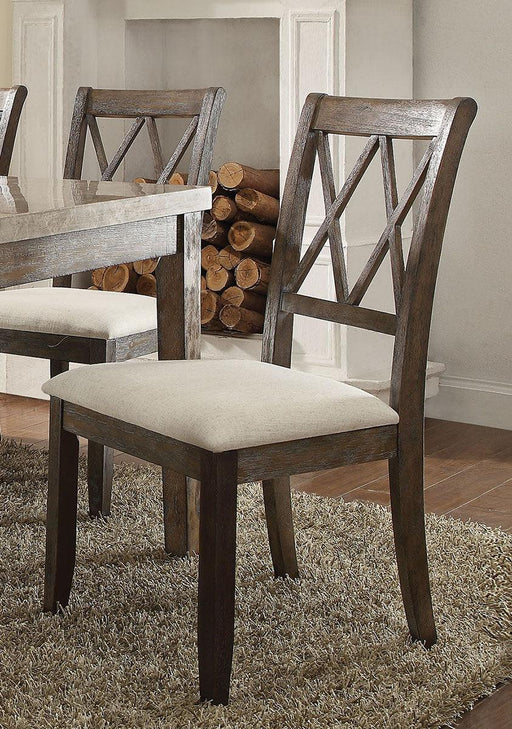 Acme Furniture Claudia Side Chair in Beige and Brown (Set of 2) 71717 - Imperial Furniture (Las Vegas, NV) - Multi Location