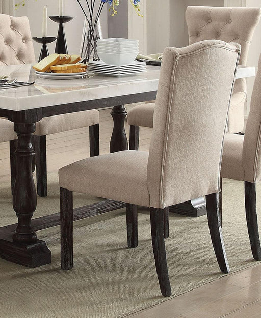 Acme Furniture Gerardo Upholstered Side Chair in Beige and Espresso (Set of 2) 60822 - Imperial Furniture (Las Vegas, NV) - Multi Location