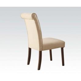 Acme Gasha Side Chair (Set of 2) in Beige/Walnut 72822 - Imperial Furniture (Las Vegas, NV) - Multi Location