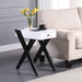 Fierce White & Black Side Table (USB Charging Dock) - Imperial Furniture (Las Vegas, NV) - Multi Location