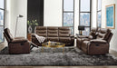 Aashi Brown Leather-Gel Match Sofa (Motion) - Imperial Furniture (Las Vegas, NV) - Multi Location