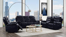 Aashi Navy Leather-Gel Match Sofa (Motion) - Imperial Furniture (Las Vegas, NV) - Multi Location