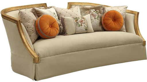 Acme Furniture Daesha Sofa in Tan Flannel & Antique Gold 50835 - Imperial Furniture (Las Vegas, NV) - Multi Location