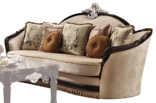 Acme Furniture Ernestine Sofa with 7 Pillows in Tan and Black 52110 - Imperial Furniture (Las Vegas, NV) - Multi Location