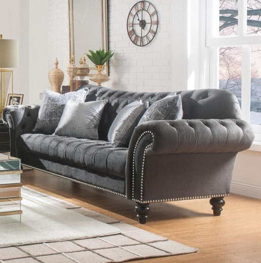 Acme Furniture Gaura Sofa in Dark Gray Velvet 53090 - Imperial Furniture (Las Vegas, NV) - Multi Location