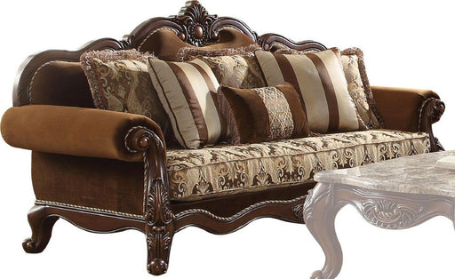 Acme Furniture Jardena Sofa with 6 Pillows in Cherry Oak 50655 - Imperial Furniture (Las Vegas, NV) - Multi Location