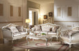 Chantelle Rose Gold PU/Fabric & Pearl White Sofa w/3 Pillows - Imperial Furniture (Las Vegas, NV) - Multi Location