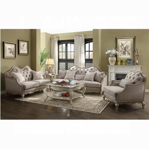 Chelmsford Beige Fabric & Antique Taupe Sofa w/5 Pillows - Imperial Furniture (Las Vegas, NV) - Multi Location