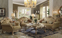 Dresden Bone PU & Gold Patina Sofa w/4 Pillows - Imperial Furniture (Las Vegas, NV) - Multi Location