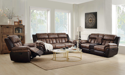 Jaylen Toffee & Espresso Polished Microfiber Sofa (Motion) - Imperial Furniture (Las Vegas, NV) - Multi Location