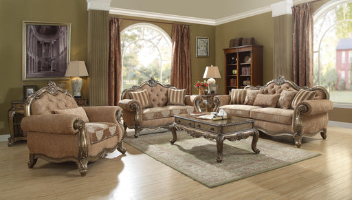Ragenardus Fabric & Vintage Oak Sofa w/5 Pillows - Imperial Furniture (Las Vegas, NV) - Multi Location
