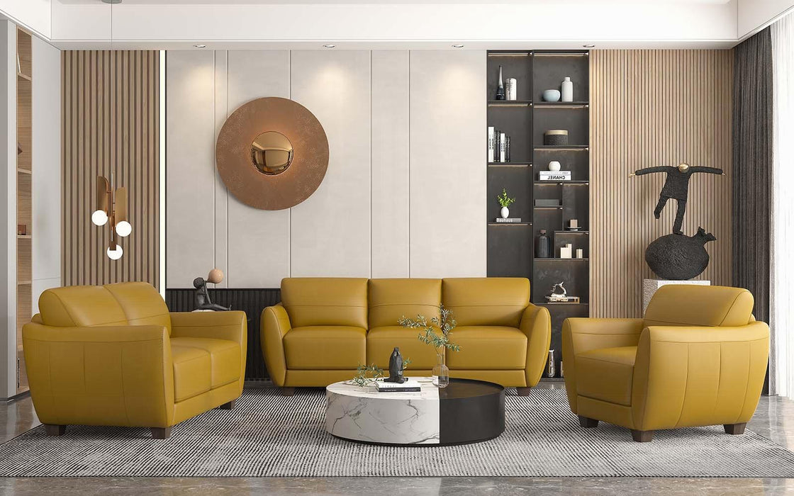 Valeria Mustard Leather Sofa - Imperial Furniture (Las Vegas, NV) - Multi Location