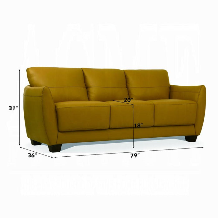 Valeria Mustard Leather Sofa - Imperial Furniture (Las Vegas, NV) - Multi Location