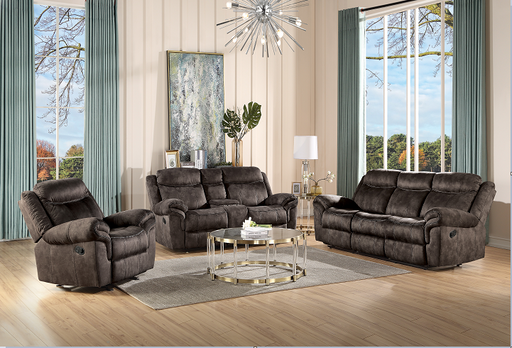 Zubaida 2-Tone Chocolate Velvet Sofa (Glider & Motion) - Imperial Furniture (Las Vegas, NV) - Multi Location