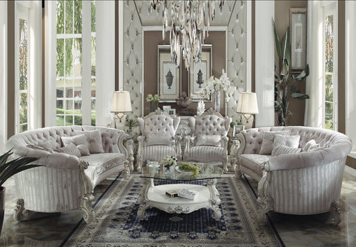 Versailles Ivory Velvet & Bone White Sofa w/5 Pillows - Imperial Furniture (Las Vegas, NV) - Multi Location