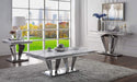 Satinka Light Gray Printed Faux Marble & Mirrored Silver Finish Table Set - Imperial Furniture (Las Vegas, NV) - Multi Location