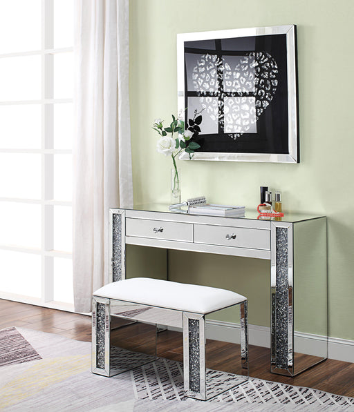 Noralie PU, Mirrored & Faux Diamonds Vanity Stool - Imperial Furniture (Las Vegas, NV) - Multi Location