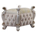 Picardy Fabric & Antique Pearl Vanity Stool - Imperial Furniture (Las Vegas, NV) - Multi Location