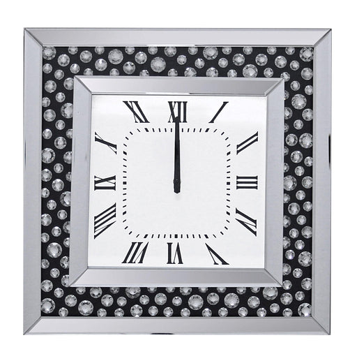 Marku Mirrored & Faux GemStones Wall Clock - Imperial Furniture (Las Vegas, NV) - Multi Location