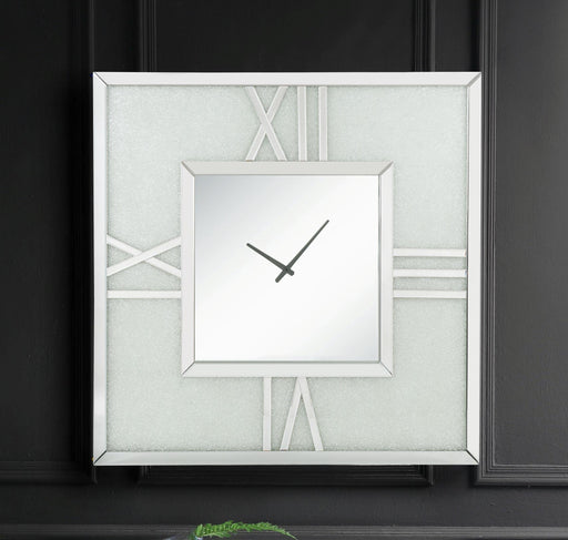 Noralie Mirrored & Faux Diamonds Wall Clock (LED) - Imperial Furniture (Las Vegas, NV) - Multi Location