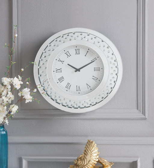 Nysa Mirrored & Faux Crystals Wall Clock - Imperial Furniture (Las Vegas, NV) - Multi Location