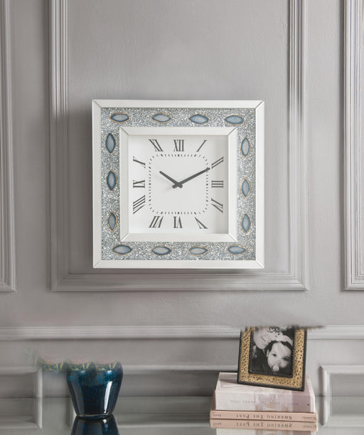 Sonia Mirrored & Faux Agate Wall Clock - Imperial Furniture (Las Vegas, NV) - Multi Location