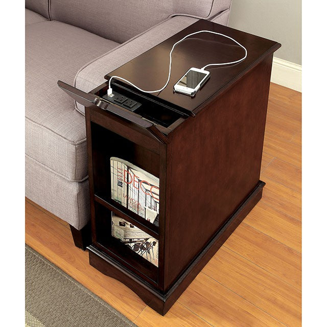 LILITH I Cherry Side Table w/ USB - Imperial Furniture (Las Vegas, NV) - Multi Location