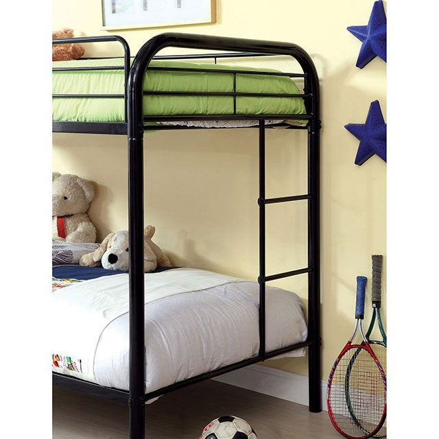 Rainbow Twin/Twin Bunk Bed Black, Silver, & White - Imperial Furniture (Las Vegas, NV) - Multi Location