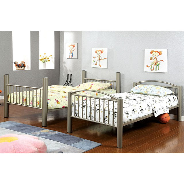 Lovia Metallic Gold Twin/Twin Bunk Bed - Imperial Furniture (Las Vegas, NV) - Multi Location