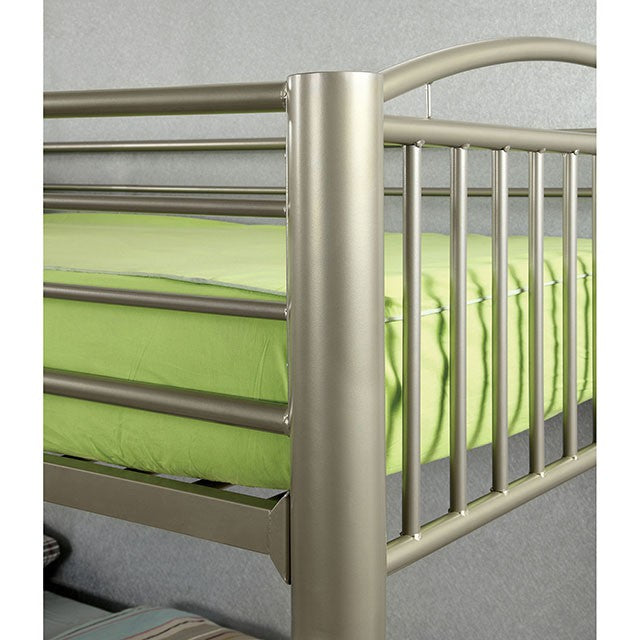 Lovia Metallic Gold Twin/Full Bunk Bed - Imperial Furniture (Las Vegas, NV) - Multi Location