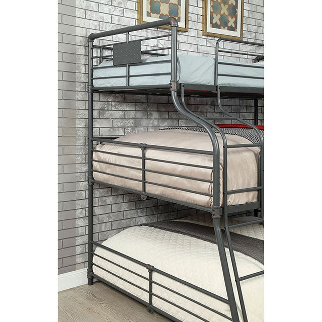 Olga III Sand Black Twin/Full/Queen Bunk Bed - Imperial Furniture (Las Vegas, NV) - Multi Location