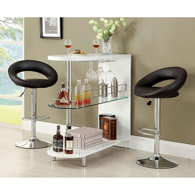Numbi White/Chrome Mini Server - Imperial Furniture (Las Vegas, NV) - Multi Location