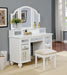 TRACY White Vanity w/ Stool - Imperial Furniture (Las Vegas, NV) - Multi Location