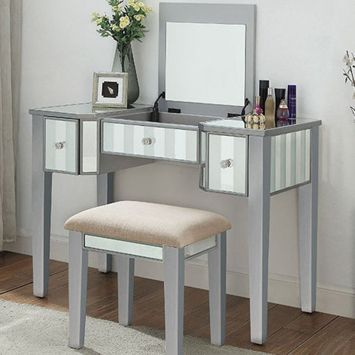 Joyce Silver Vanity w/ Stool - Imperial Furniture (Las Vegas, NV) - Multi Location