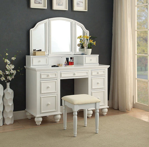ATHY White Vanity w/ Stool - Imperial Furniture (Las Vegas, NV) - Multi Location