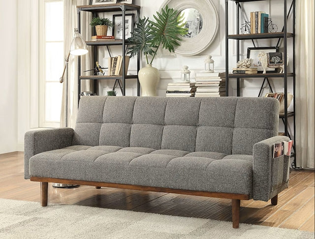 Nettie Gray/Oak Futon Sofa - Imperial Furniture (Las Vegas, NV) - Multi Location