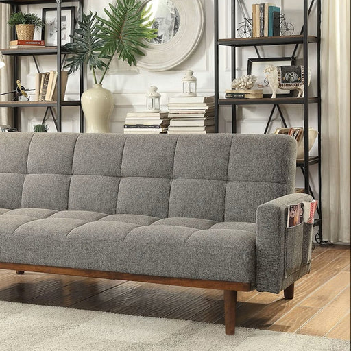 Nettie Gray/Oak Futon Sofa - Imperial Furniture (Las Vegas, NV) - Multi Location
