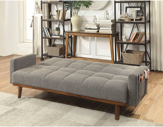 Nettie Gray/Oak Futon Sofa - Imperial Furniture (Las Vegas, NV) - Multi Location