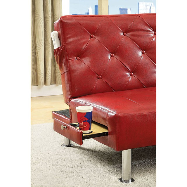 Farel Futon Sofa Red & White - Imperial Furniture (Las Vegas, NV) - Multi Location